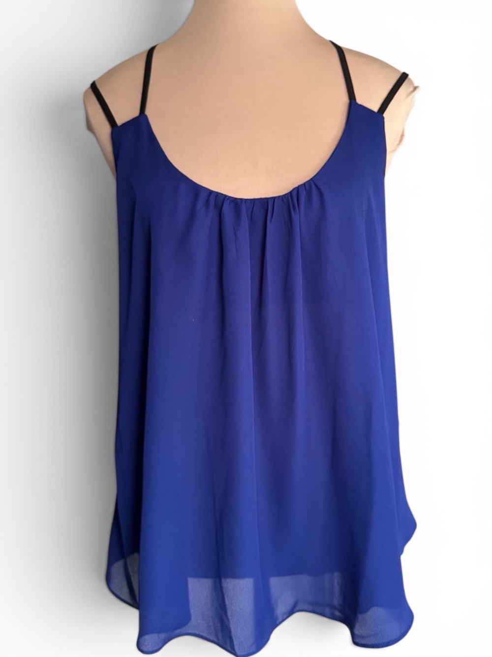 TOBI Royal Blue Racerback Chiffon Tank Top Size S NWT